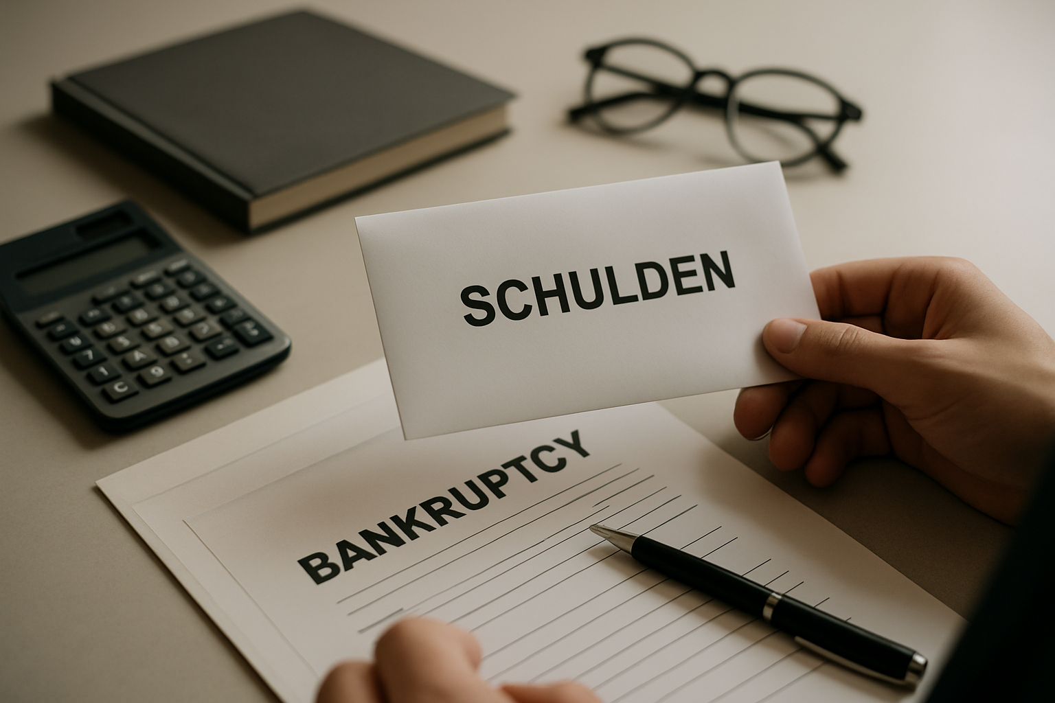Person bei Schuldnerberatung beantragt Privatinsolvenz und plant Weg zur Restschuldbefreiung