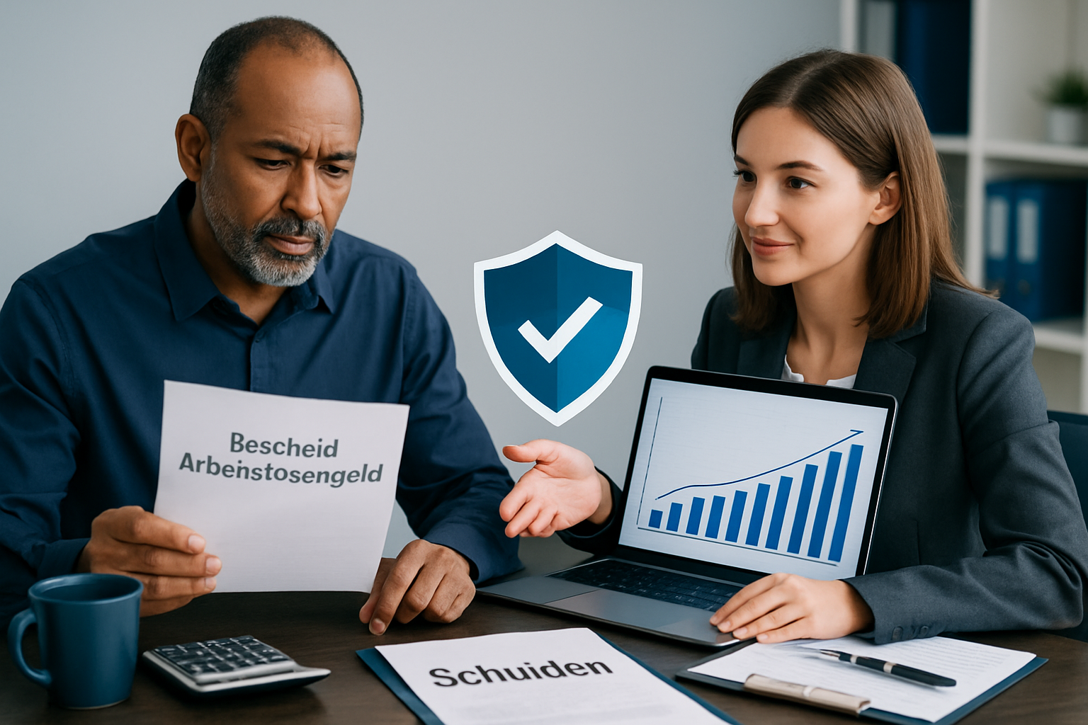 Arbeitsloser mit Schulden plant finanzielle Schutzmaßnahmen und sucht Unterstützung